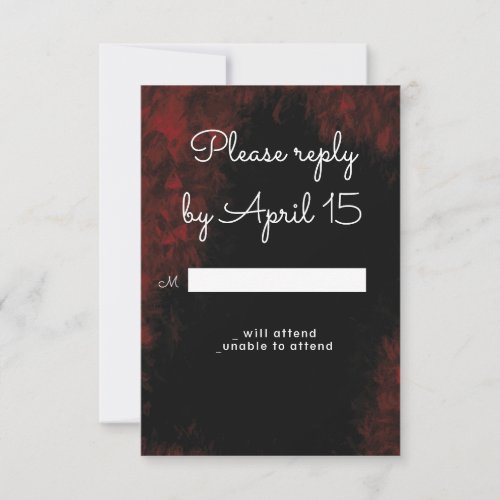 Modern Passionate Red n Black Wedding Design RSVP