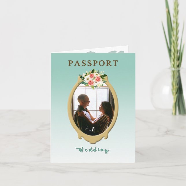 Modern Passport Wedding Invitation (Front)