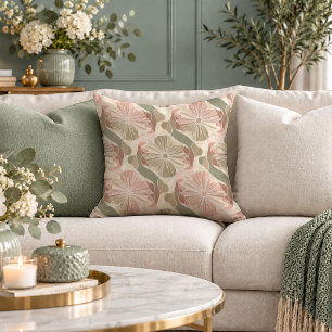 Modern Pastel Abstract Floral Throw Pillow Decor