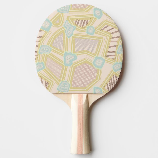 Modern Pastel Abstract Geometric Pattern Ping Pong Paddle (Front)