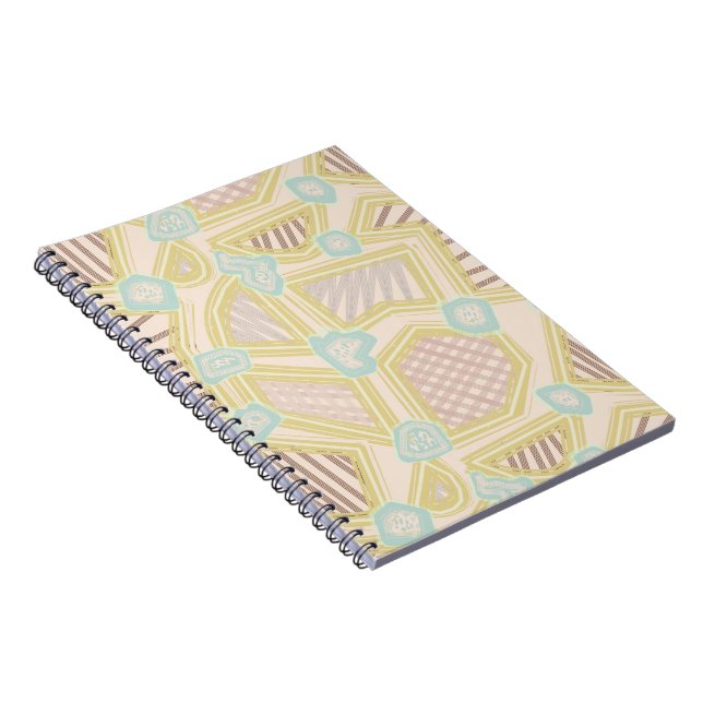 Modern Pastel Abstract Geometric Pattern Spiral No Notebook (Right Side)