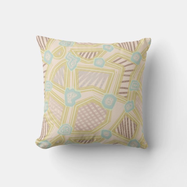Modern Pastel Abstract Geometric Pattern  Throw Pillow (Front)