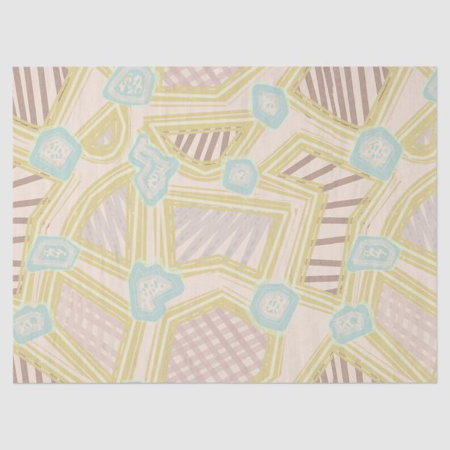 Modern Pastel Abstract Geometric Pattern Tissue  Paper (Front)
