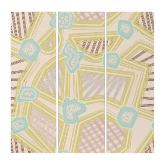Modern Pastel Abstract Geometric Pattern Triptych