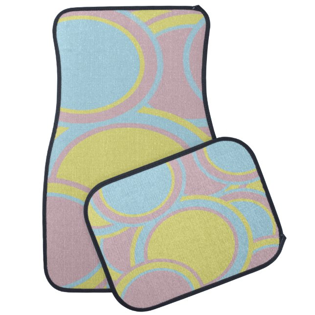 Modern Pastel Abstract Painting Car Mat (Set)