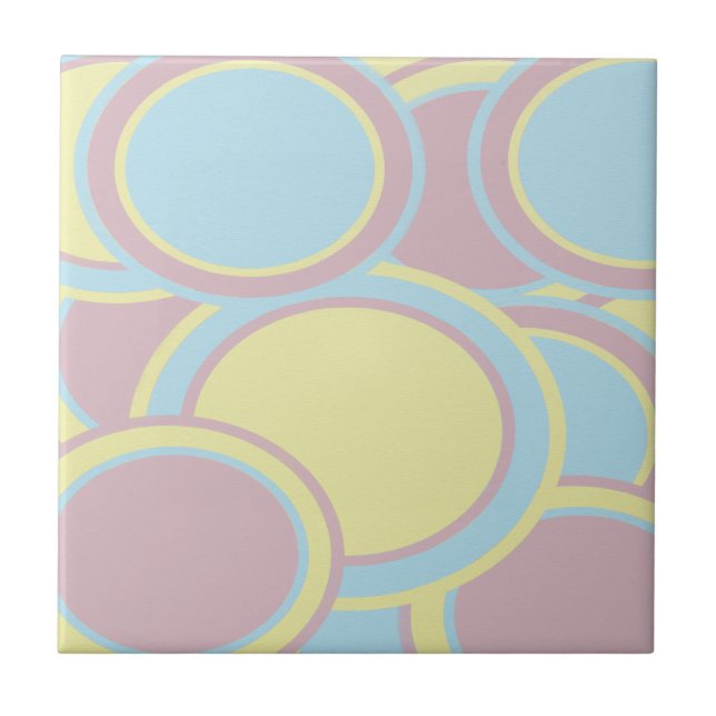 Modern Pastel Abstract Painting Ceramic Tile (Front)
