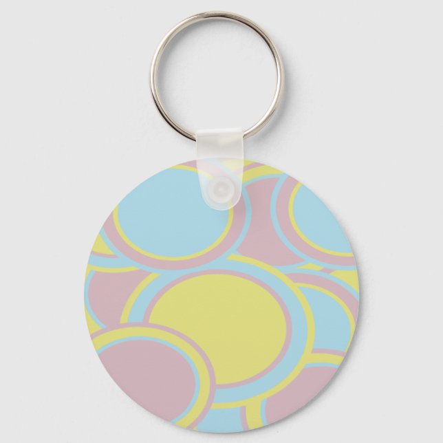 Modern Pastel Abstract Painting Keychain (Front)