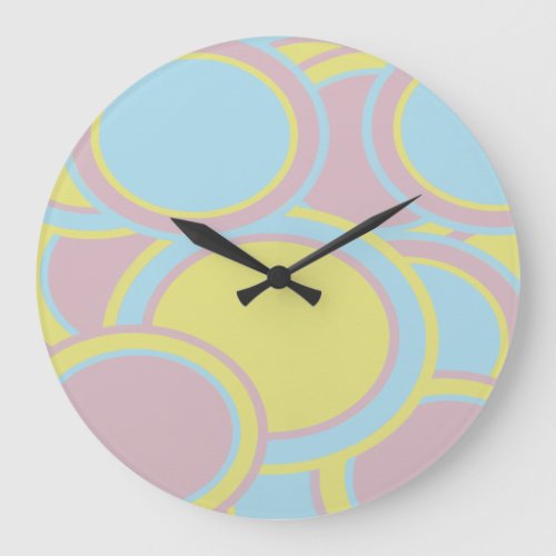 Modern Pastel Abstract Painting Large Clock