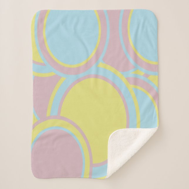 Modern Pastel Abstract Painting Sherpa Blanket (Front)