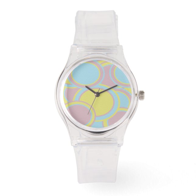 Modern Pastel Abstract Painting Watch (Front)