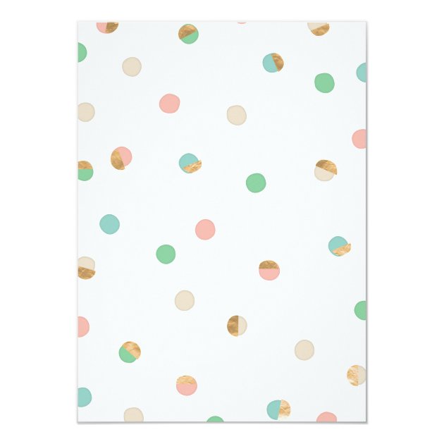 Modern Pastel And Copper Dots Wedding Reception Card