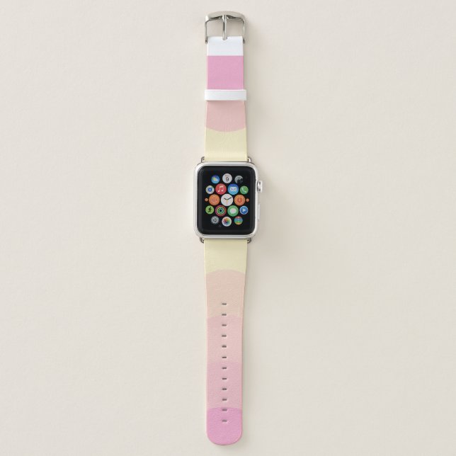 Modern Pastel Beautiful Pink Shades Apple Watch Band (Front)