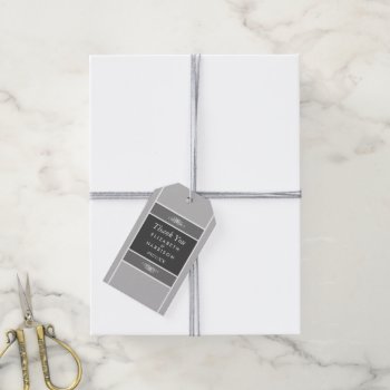 Modern Pastel Block - Siver Gray - Wedding Gift Tags by StampedyStamp at Zazzle