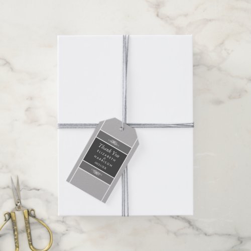 Modern Pastel Block _ Siver Gray _ Wedding Gift Tags