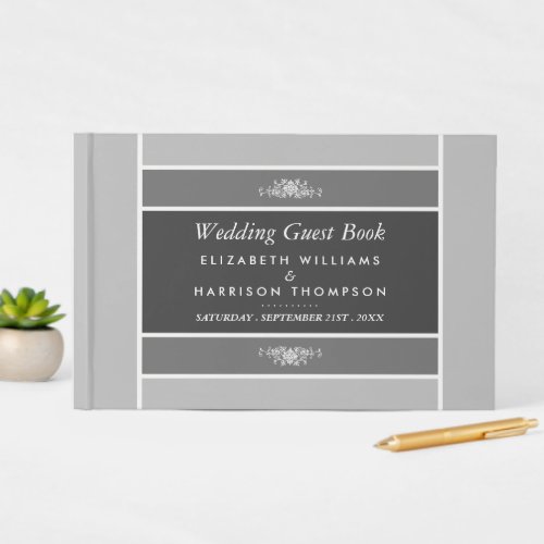 Modern Pastel Block _ Siver Gray _ Wedding Guest Book