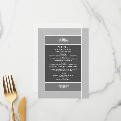 Modern Pastel Block _ Siver Gray _ Wedding Menu