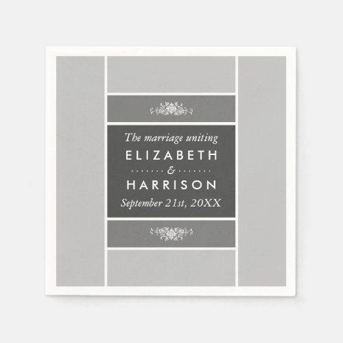 Modern Pastel Block _ Siver Gray _ Wedding Napkins