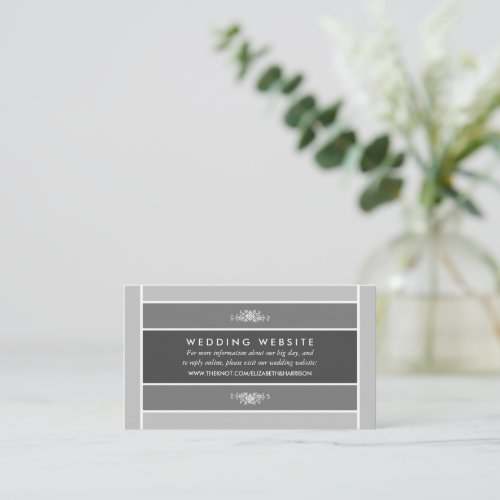 Modern Pastel Block _ Siver Gray _ Wedding Website Enclosure Card