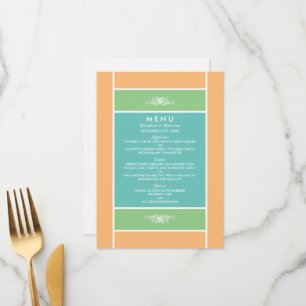 Modern Pastel Block - Tropical Colors - Wedding Menu