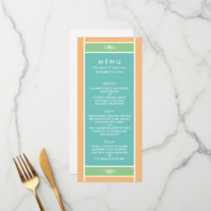 Modern Pastel Block - Tropical Colors - Wedding Menu