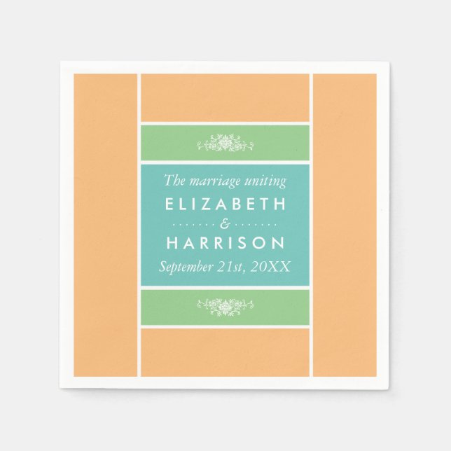 Modern Pastel Block - Tropical Colors - Wedding Napkins (Front)