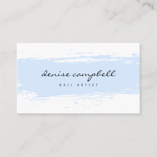 Modern pastel blue and white abstract brushstroke business card
