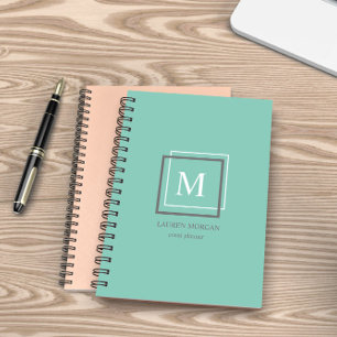 Modern Pastel Blue Monogram Personalized Planner