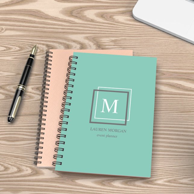 Modern Pastel Blue Monogram Personalized Planner (Creator Uploaded)