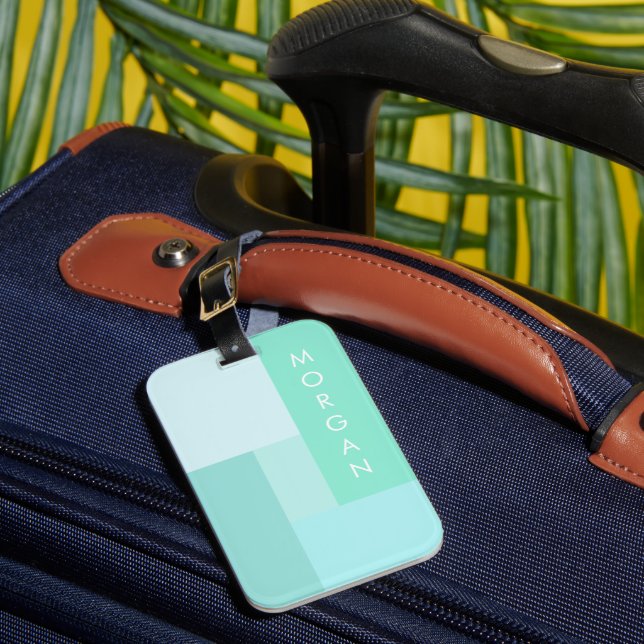 Modern Pastel Blue Personalized Luggage Tag (Front Insitu 1)