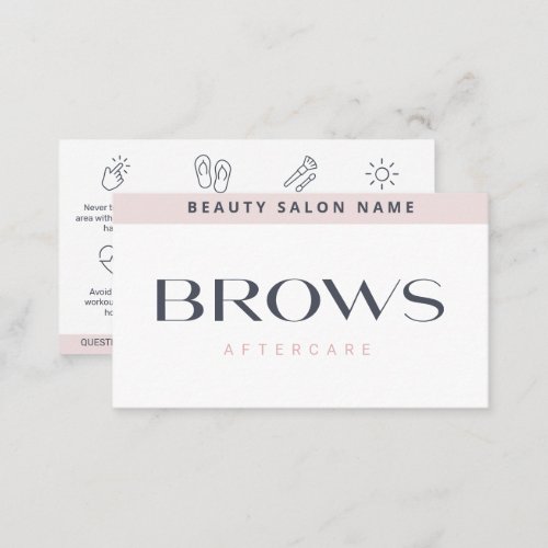 Modern Pastel Brows Aftercare PMU Brow Instruction Business Card