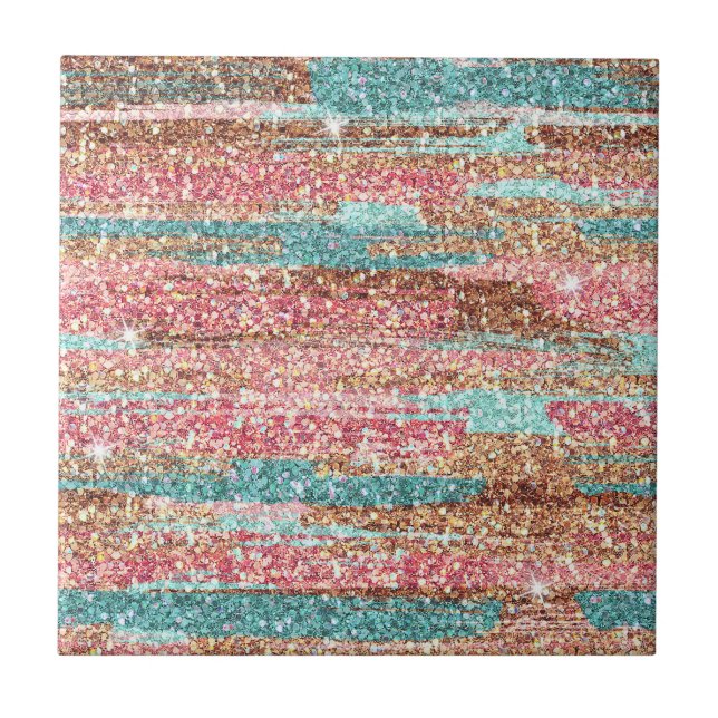 Modern Pastel Brushstrokes Decorative Pattern  Ceramic Tile (Front)