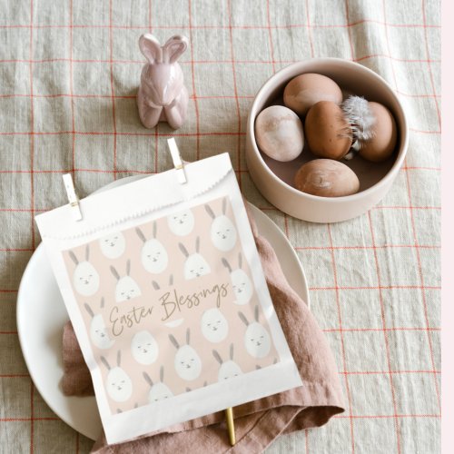 Modern Pastel Bunny Egg Pattern  Easter Blessings Favor Bag
