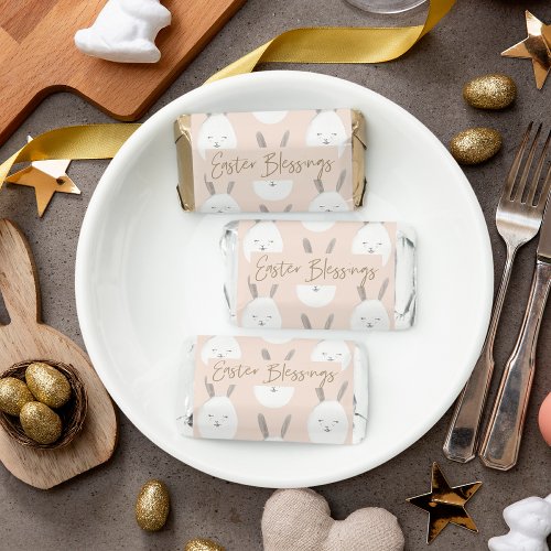 Modern Pastel Bunny Egg Pattern  Easter Blessings Hersheys Miniatures