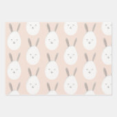 Modern Pastel Bunny Egg Pattern | Easter Blessings Wrapping Paper Sheets (Front)