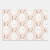 Modern Pastel Bunny Egg Pattern | Easter Blessings Wrapping Paper Sheets