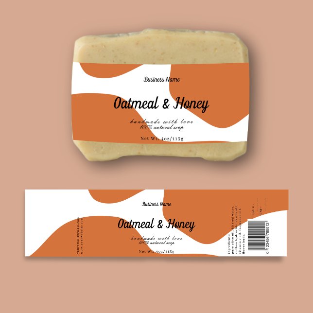 Modern Pastel Burnt Orange Soap Label Design (Creator Uploaded)