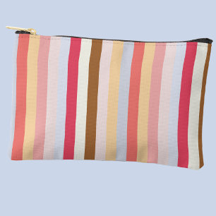 Modern Pastel Candy Stripe Accessory Pouch