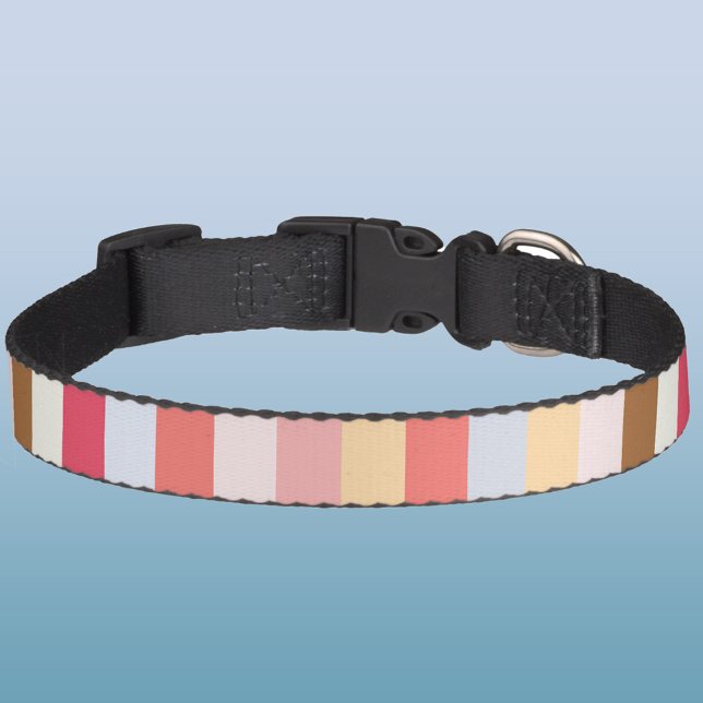 Modern Pastel Candy Stripe Pet Collar (Pastel stripe pet collar)