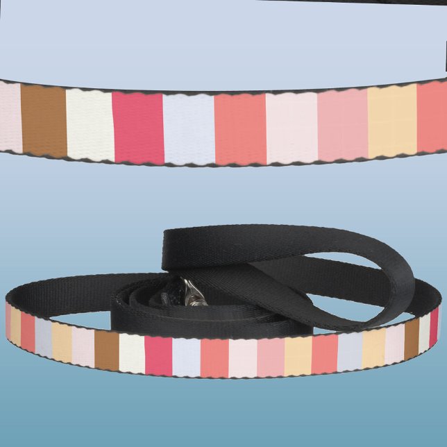 Modern Pastel Candy Stripe Pet Leash (Pastel stripe dog lead)
