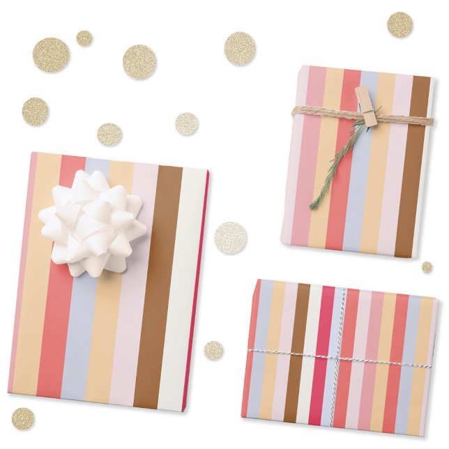 Modern Pastel Candy Stripe Wrapping Paper Sheets (Striped pastel gift wrapping paper sheets)