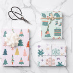 Modern Pastel Christmas Patterns Wrapping Paper Sheets<br><div class="desc">Selection of 3 modern pastel Christmas patterns including christmas trees and snowflakes.</div>