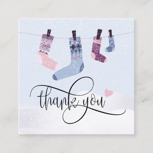 modern pastel Christmas  thank you for your order  Square Business Card