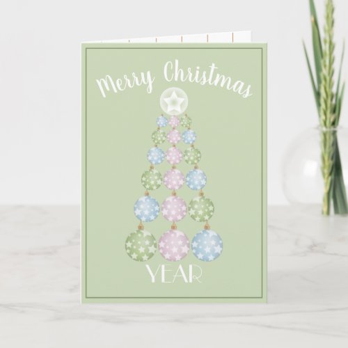 Modern Pastel Christmas Tree Of Ornaments Card