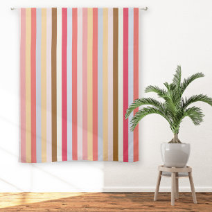 Modern Pastel Circus Awning Candy Stripe Sheer Curtains