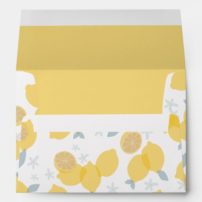 Modern Pastel Citrus Lemons Pattern  Envelope (Back (Bottom))