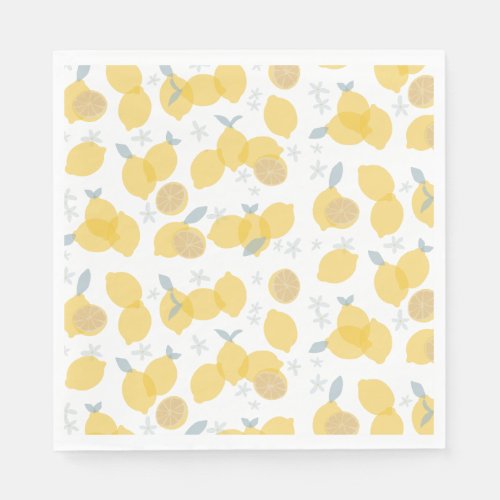 Modern Pastel Citrus Lemons Pattern Napkins