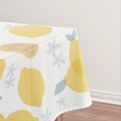 Modern Pastel Citrus Lemons Pattern Tablecloth