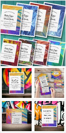 Modern Pastel Colorful Abstract Wedding Collection