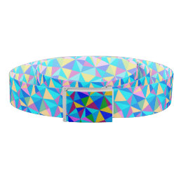 Modern Pastel Colorful Geometric Pattern Belt