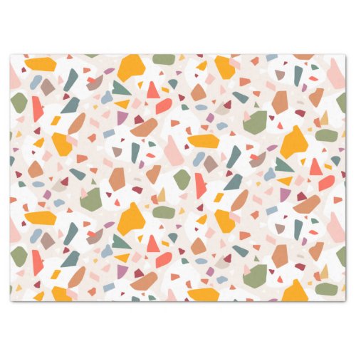 Modern Pastel  Colorful Terrazzo Pattern   Tissue Paper